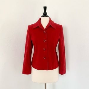 Louben Wool & Cashmere Bkend Jacket Red Size Petite 6